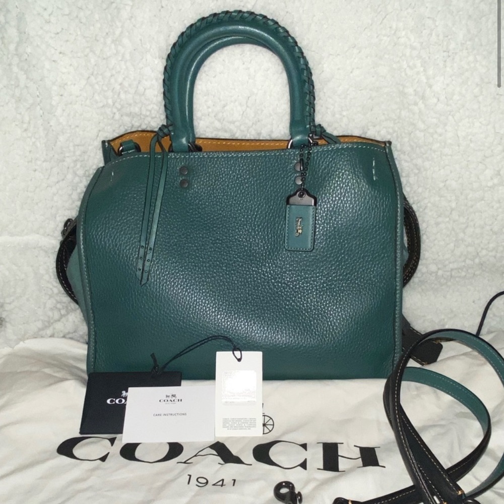 Coach 1941 Whipstitch Handle Rogue 30 teal